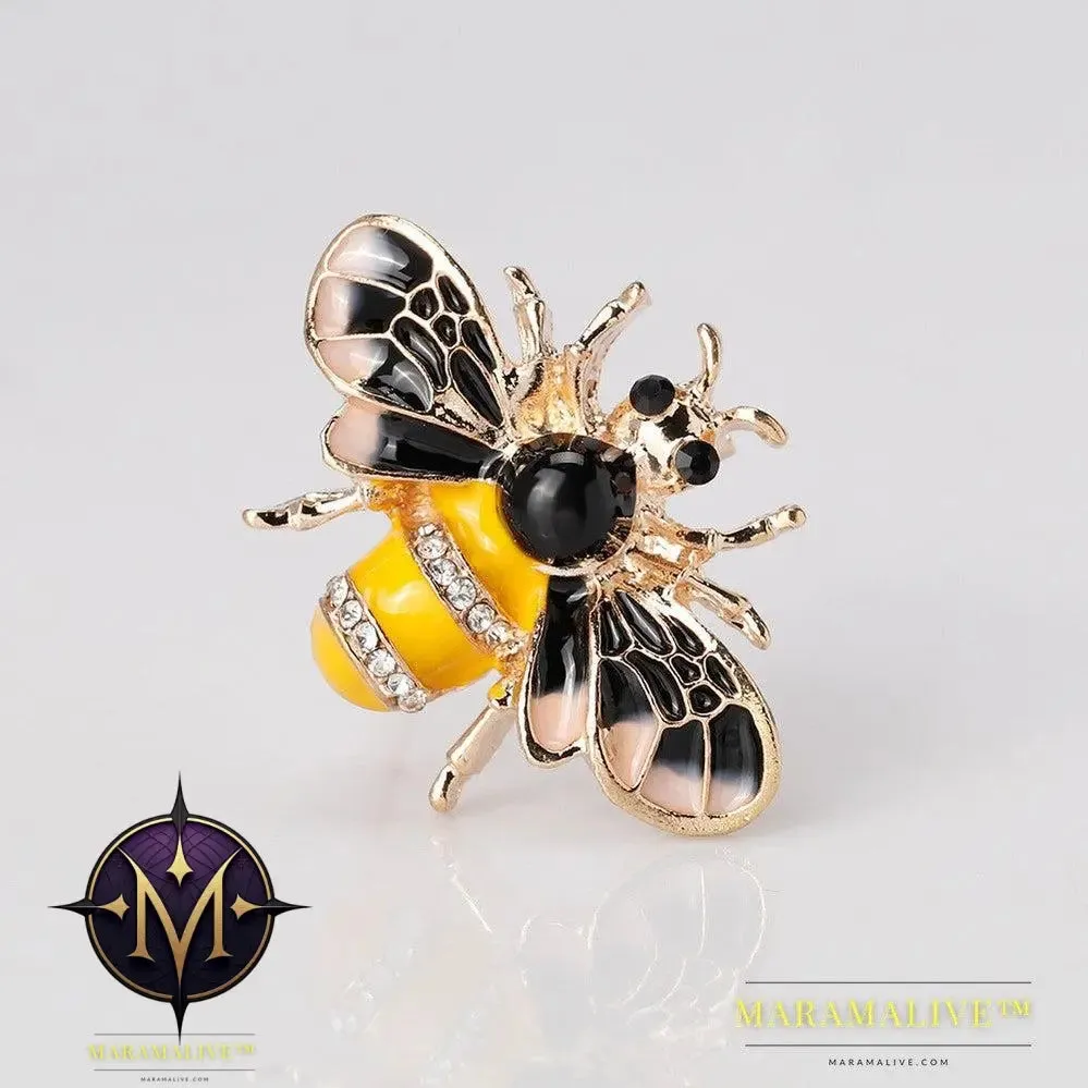 Wuli&baby Insect Bee Brooches Pines Metalicos Enamel Pins
