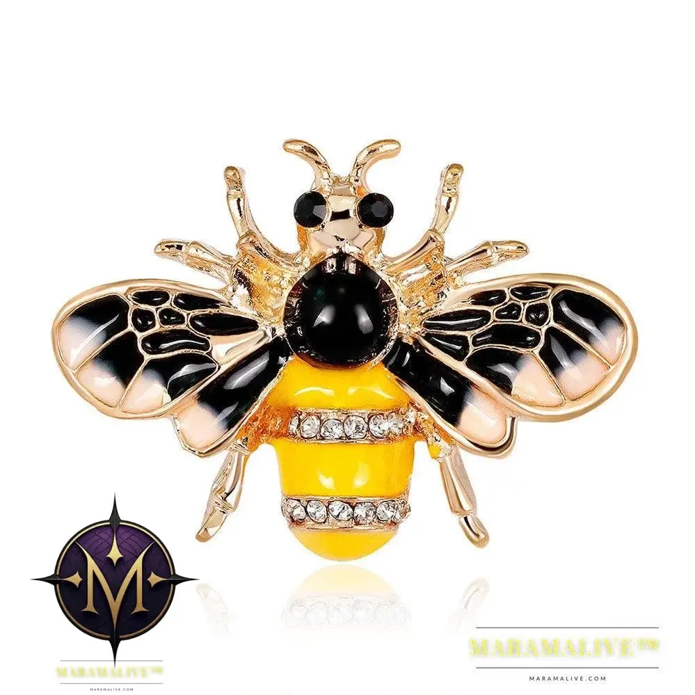 Wuli&baby Insect Bee Brooches Pines Metalicos Enamel Pins