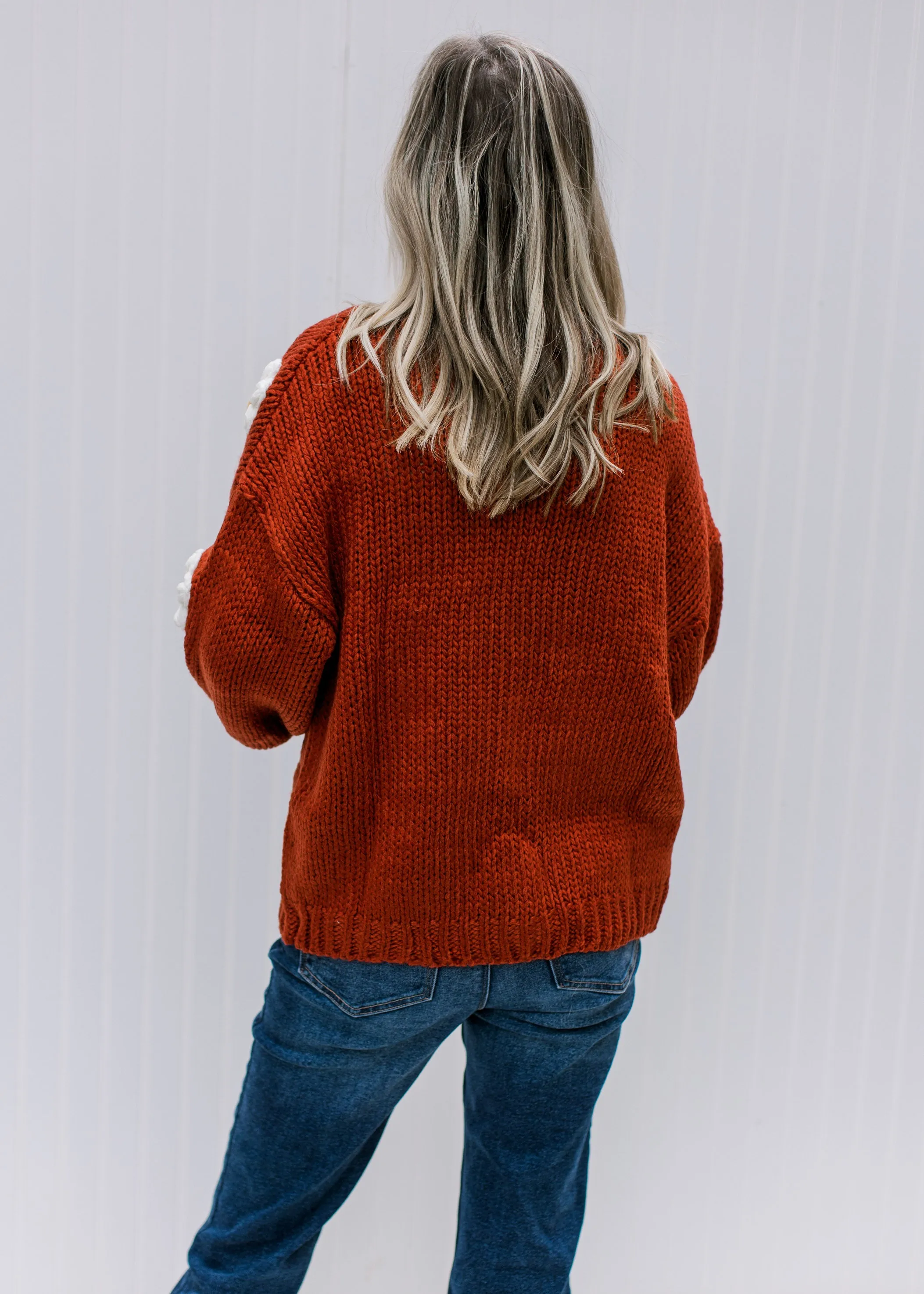 X Rust Daisy Cardigan