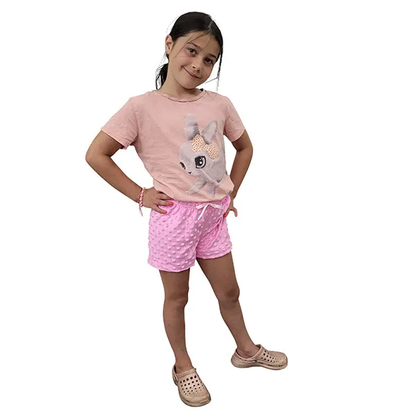 YOUTH PJ SHORTS WHISPER BUBBLE PINK