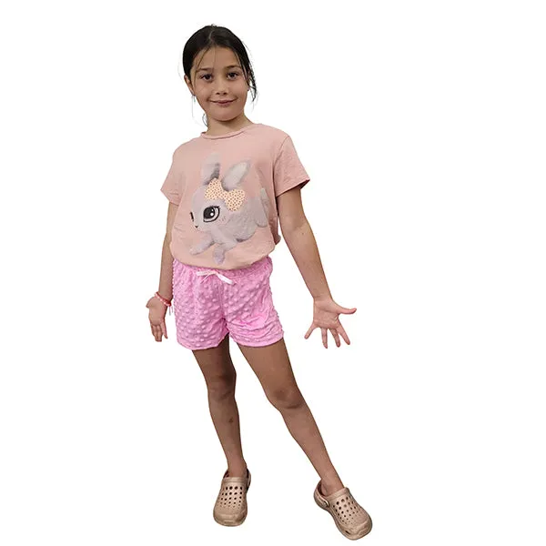 YOUTH PJ SHORTS WHISPER BUBBLE PINK